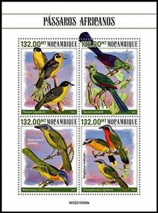 Mini Sheet, Birds of Africa, Mozambique,  , Birds