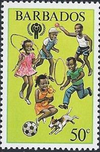 Stamp, Children Playing, Barbados,  