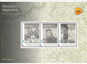 Souvenir Sheet, Limburg, Netherlands- Personalized stamps,  , Architecture, Buildings, Maps