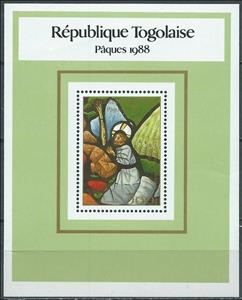 Souvenir Sheet, The agony of Jesus on the mount of olives, Togo,  , Biblical Accounts, Easter, Paintings