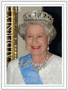 Stamp, Platinum Jubilee of Queen Elizabeth II (2022), Alderney,  , Queens, Royalty