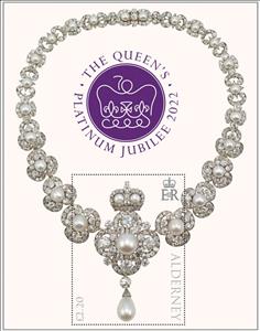 Souvenir Sheet, Platinum Jubilee of Queen Elizabeth II (2022), Alderney,  , Jewelery