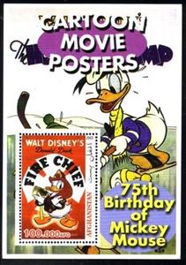 Souvenir Sheet, 75th Birhtday of Mickey Mouse, Cinderellas,  , Cartoons