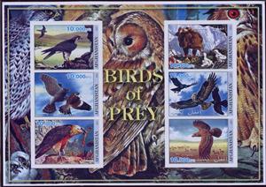 Mini Sheet, Birds of Prey, Cinderellas,  , Animals (Fauna), Birds