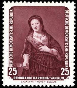 Stamp, Rembrandt, Germany, Democratic Republic,  , Paintings