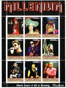 Mini Sheet, Millenium - Music Star, Cinderellas,  , Famous People, Musicians, Singers