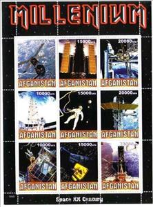 Mini Sheet, Millenium - Space, Cinderellas,  , Astronauts, Outer Space, Space Traveling, Spacecrafts