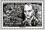 Stamp, Baudelaire: Stamp of 1951, France,  , Authors, Famous People, Literary People (Poets and Writers), Literature