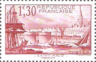 Stamp, France of Our Regions: Saint-Malo, France,  , Ships, Townscapes / City Views