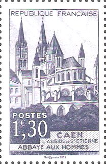 Stamp, French Architectural Heritage: Abbey of Hommes, France,  , Buildings, Churches - Cathedrals - Basilicas - Chapels