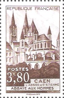 Stamp, French Architectural Heritage: Abbey of Hommes, France,  , Buildings, Churches - Cathedrals - Basilicas - Chapels