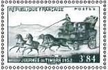 Stamp, Stamp Day: Stamp of 1952, France,  , Animals (Fauna), Horses, Mailcoaches, Mammals, Stamp Day