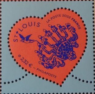 Valentine Hearts : St. Louis Crystal (Blue Background)