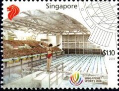 Stamp, Aquatic Center, Singapore,  , Stadiums
