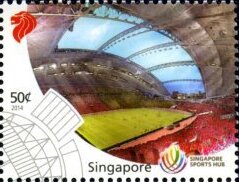 Stamp, Football Field, Singapore,  , Stadiums