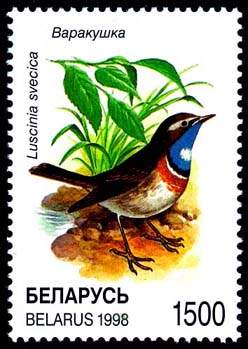 Stamp Songbirds - Luscinia svecica