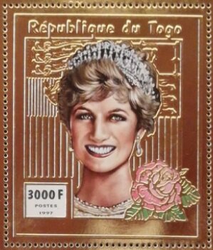Princess Diana, flag and rose