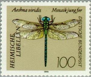 Stamp, Green Hawker (Aeshna viridis), Germany, Federal Republic,  , Insects, Dragonflies, Animals (Fauna)