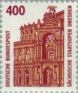 Stamp, Semper Opera House, Dresden, Germany, Federal Republic,  , Music, Operas, Opera Houses