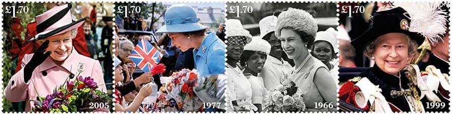 Se-tenant, Platinum Jubilee of Queen Elizabeth II, United Kingdom of Great Britain & Northern Ireland,  , Famous People, Heads of State, Queens, Royalty