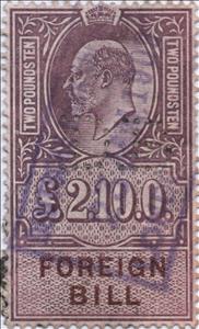 Stamp, King Edward VII Foreign Bill £2.10/-, United Kingdom- Revenue Stamps,  , Kings