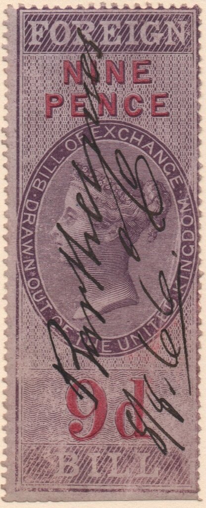 Queen Victoria Foreign Bill 9d