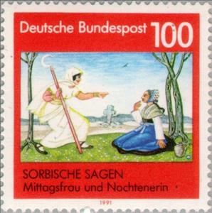 Stamp, Sorbic Sagas, Germany, Federal Republic,  , Glass and Earthenware, Legends