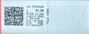 Stamp, SSK label, United States of America,  , Postcodes