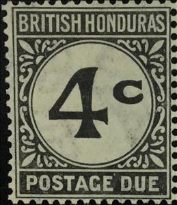 Stamp, Large Numeral, British Honduras,  , Numbers