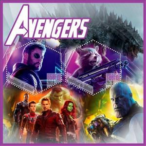 Mini Sheet, Animation, Cartoons Avengers, Cinderellas,  