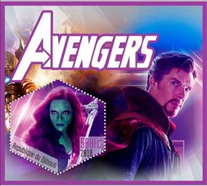 Souvenir Sheet, Animation, Cartoons Avengers, Cinderellas,  