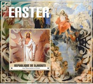 Souvenir Sheet, Art Easter, Cinderellas,  