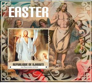 Souvenir Sheet, Art Easter, Cinderellas,  