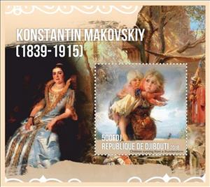 Souvenir Sheet, Art Konstantin Makovskiy, Cinderellas,  