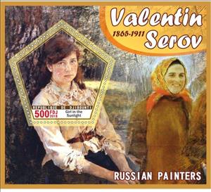 Souvenir Sheet, Art Russian painters Valentin Serov, Cinderellas,  