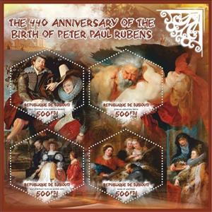 Mini Sheet, Art The 440 anniversary of the birth of Peter Paul Rubens, Cinderellas,  