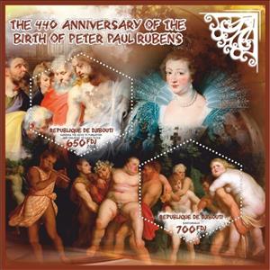 Mini Sheet, Art The 440 anniversary of the birth of Peter Paul Rubens, Cinderellas,  