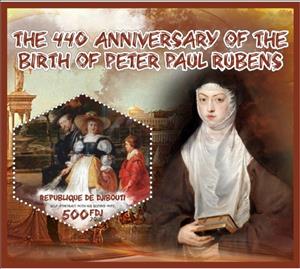 Souvenir Sheet, Art The 440 anniversary of the birth of Peter Paul Rubens, Cinderellas,  