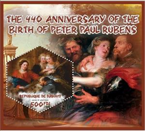 Souvenir Sheet, Art The 440 anniversary of the birth of Peter Paul Rubens, Cinderellas,  