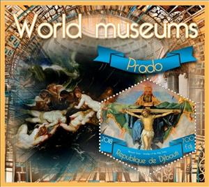 Souvenir Sheet, Art World museums, Cinderellas,  