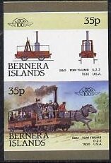 Se-tenant, B&O Tom Thumb 0-2-2 1830 USA, Cinderellas,  , Locomotives, Railways, Steam Traction
