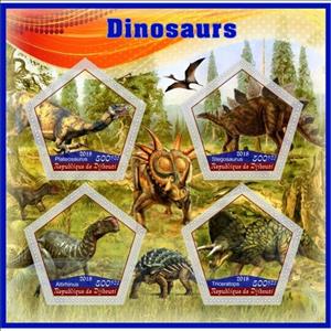 Mini Sheet, Fauna Dinosaurs, Cinderellas,  