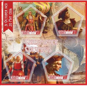 Mini Sheet, Great People Christopher Columbus, Cinderellas,  