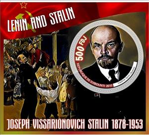 Souvenir Sheet, Great People Vladimir Lenin and Joseph Stalin, Cinderellas,  