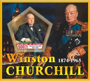 Souvenir Sheet, Great People Winston Churchill II, Cinderellas,  , Authors, Famous People, Literary People (Poets and Writers), Literature, Nobel Laureates, Painters, Politicians