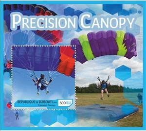 Souvenir Sheet, Parachutes Precision Canopy, Cinderellas,  , Parachute Jumping