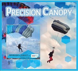Souvenir Sheet, Parachutes Precision Canopy, Cinderellas,  , Parachute Jumping