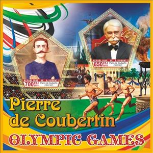 Mini Sheet, Sport Pierre de Coubertin, Cinderellas,  , Famous People, Olympic Games, Sports