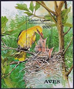 Souvenir Sheet, The Eurasian Golden Priole (Oriolus oriolus), Cinderellas,  , Birds