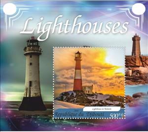 Souvenir Sheet, Transport Lighthouses, Cinderellas,  , Lighthouses